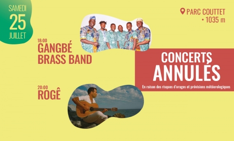 LES CONCERTS DE SAMEDI 25 AU SOIR SONT ANNULÉS